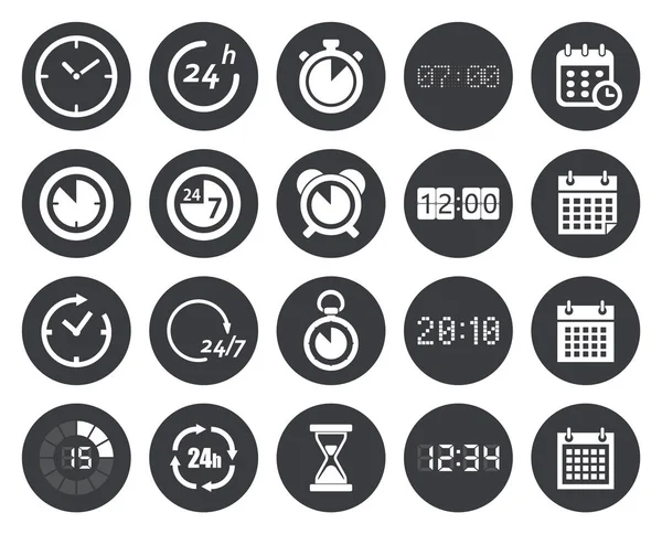 Χρόνου, ρολόι, ημερολόγιο εικονίδια — Διανυσματικό Αρχείο