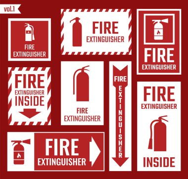 Yangın söndürme Etiketler ve işaretleri