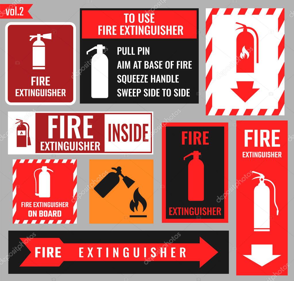 Sign of the fire extinguisher