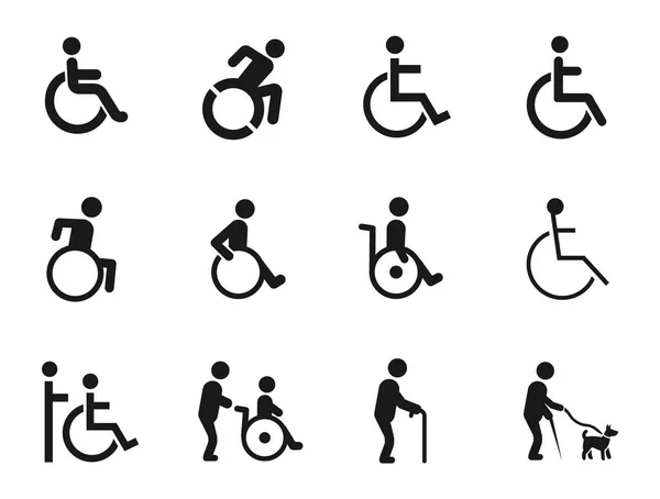 Disabled Handicap Icons — Stock Vector