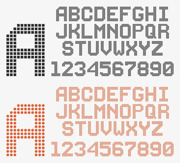 noktalı yazı retro tarzı, yuvarlak ve samk alfabesi