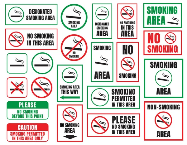 Geen rookvrije en de Rokersruimte — Stockvector