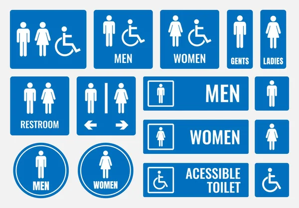 Restroom signs and toilet icons — Stock Vector
