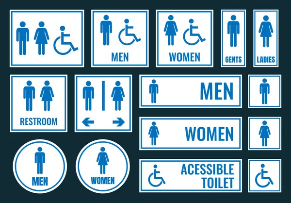 Toilet icons and restroom signs — Stock Vector