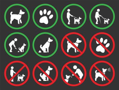 Köpekler izin ve işaretleri yasak