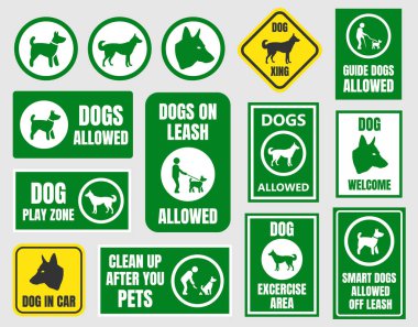 evde beslenen hayvan dostça simgeler, köpek işareti izin