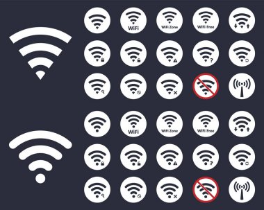 WiFi simgeler ve işaretler, kablosuz sinyal