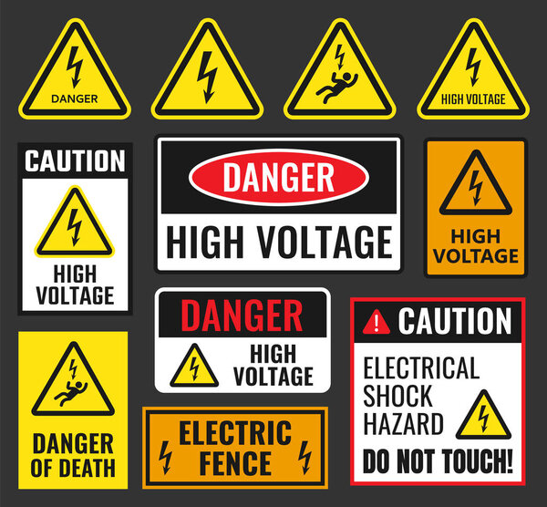 danger high voltage signs