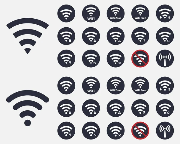 Беспроводные иконки, Wi-Fi знаки — стоковый вектор