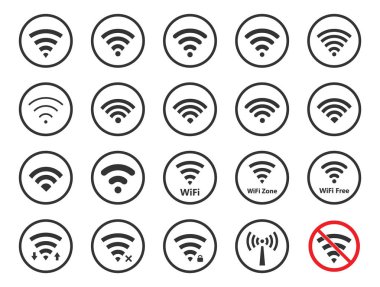 Kablosuz işaretleri hazır, wifi simgeler