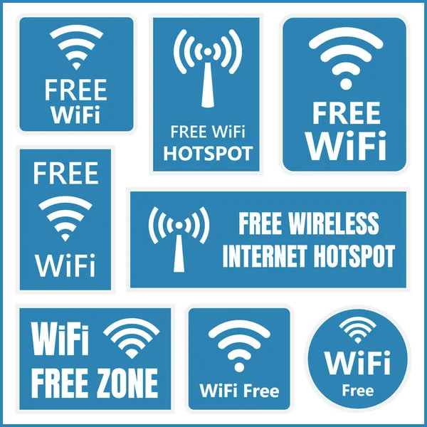 Gratis-Wifi-Schilder — Stockvektor