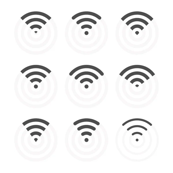 Conjunto de señales inalámbricas, iconos wifi — Vector de stock