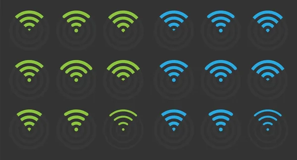 Wi-Fi иконки, беспроводные знаки — стоковый вектор