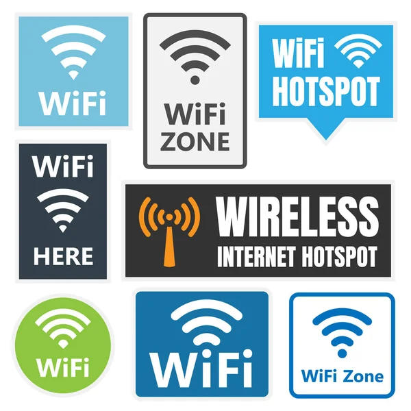 Conjunto de señales inalámbricas, iconos wifi — Archivo Imágenes Vectoriales