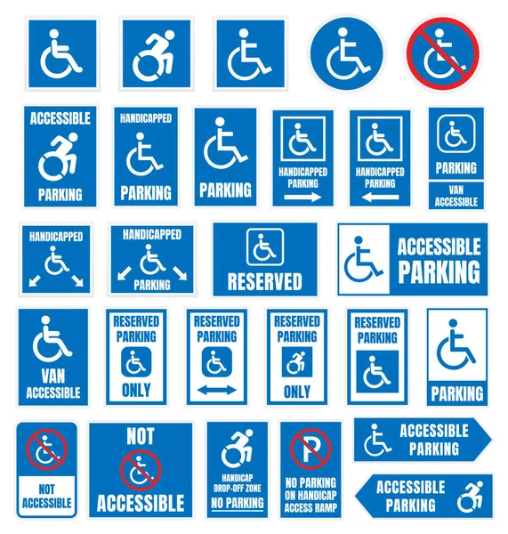 Señal de aparcamiento para discapacitados, estacionamiento accesible — Archivo Imágenes Vectoriales