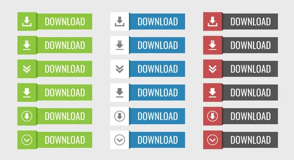 ダウンロード ボタン セット — ストックベクタ