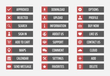 düz web düğmeleri vektör