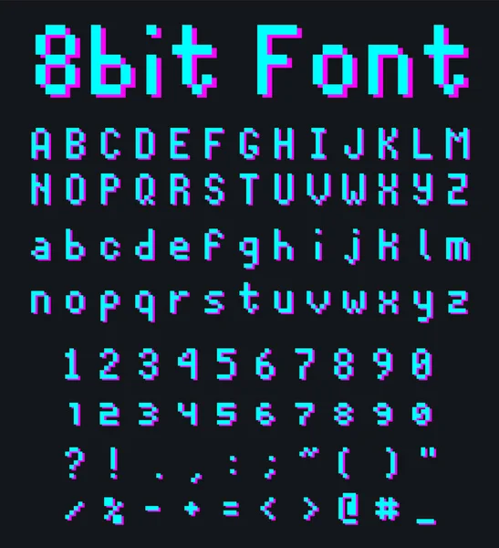 Pixel game font retro styled — Stock Vector