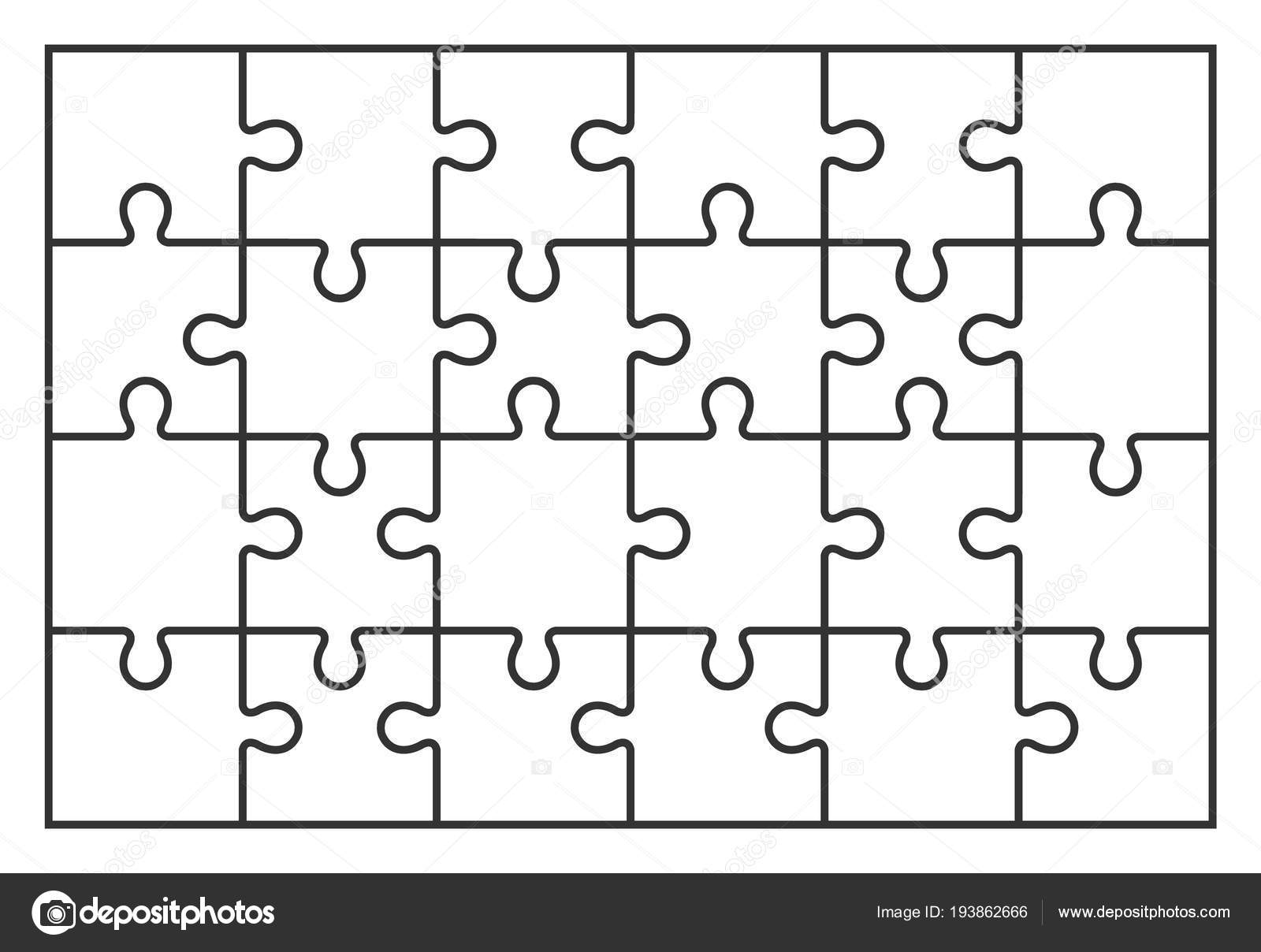 Puzzle jigsaw set of 24 pieces in vector Stock Vector by ©extracoin  193862666