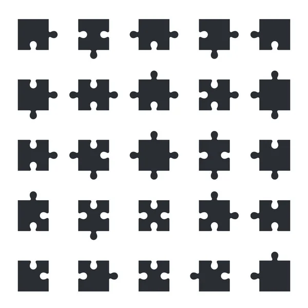 Parçalı bulmaca simgeler, puzzle parçaları tüm şekiller