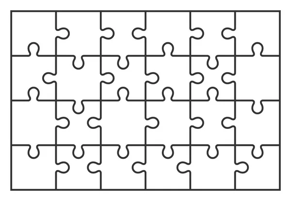 벡터에 24 조각의 퍼즐 세트 퍼즐 — 스톡 벡터