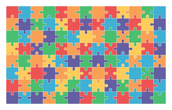 Puzzle conjunto de 104 peças coloridas —  Vetores de Stock