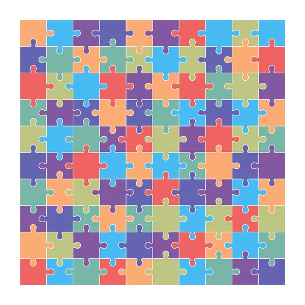 Puzzle conjunto de 100 peças coloridas —  Vetores de Stock