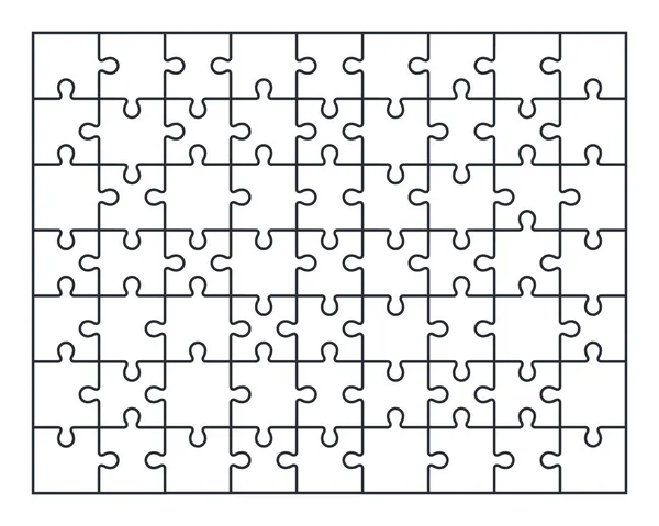 Quebra-cabeça conjunto de 63 peças em vetor —  Vetores de Stock