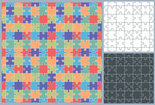 Pola teka-teki Jigsaw - Stok Vektor