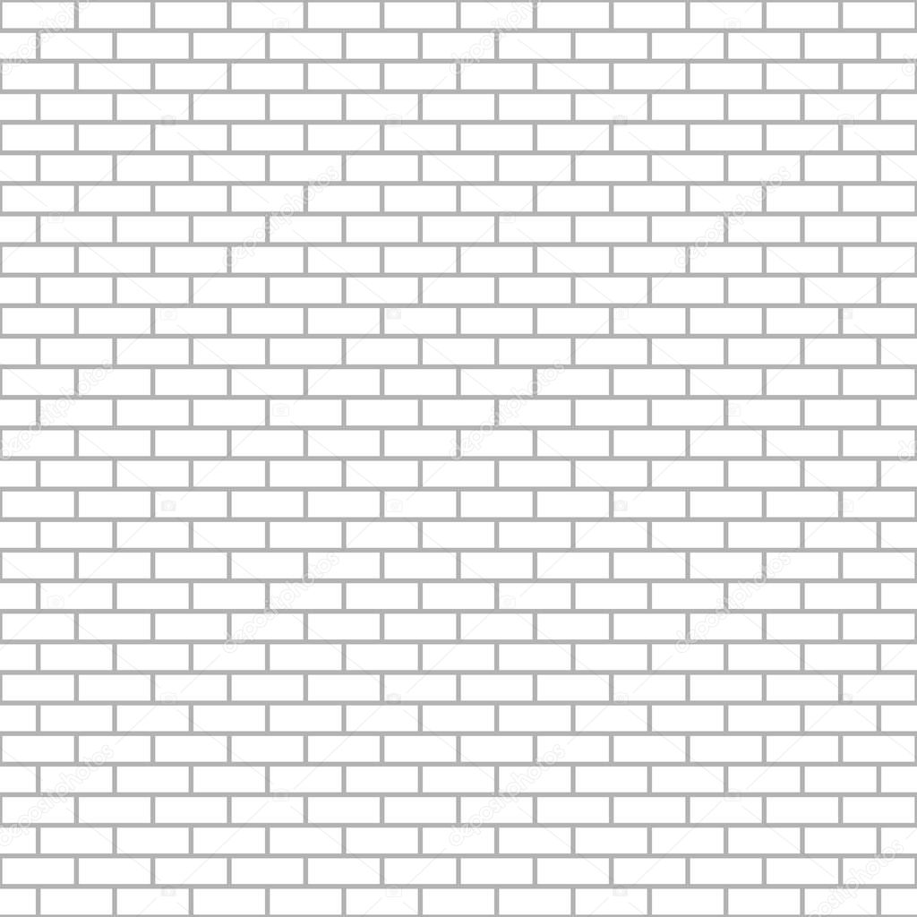 white brick wall seamless pattern, vector bricks texture background