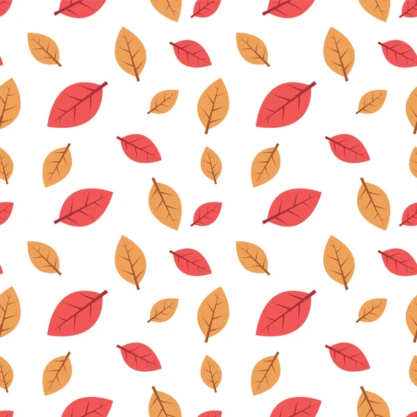 Autumn leaves seamless pattern, vector background with leaves — Stock Vector