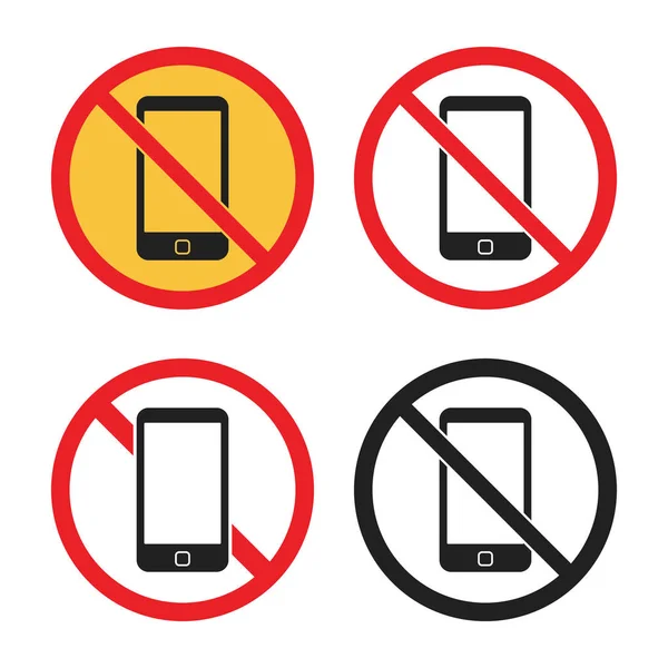 Pas d'enseigne smartphone, pas d'icônes de téléphone — Image vectorielle