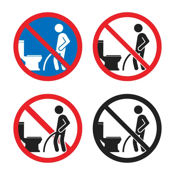 Μην κατουράς στο πάτωμα, μην κατουράς έξω από το εικονίδιο της τουαλέτας. — Διανυσματικό Αρχείο