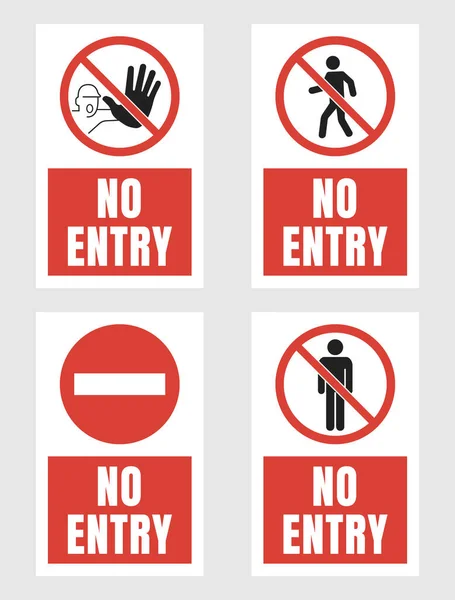 Geen entry sign set, geen access label — Stockvector