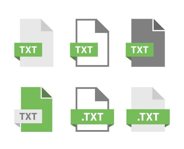 Conjunto de iconos de documento de archivos TXT, signo de formato de archivo TXT — Vector de stock