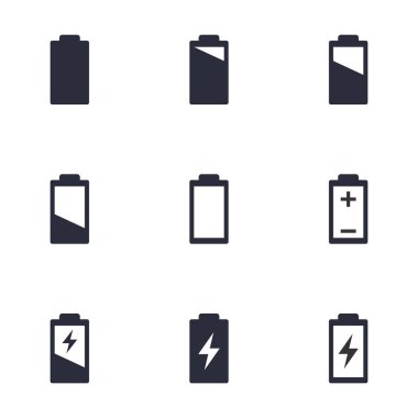 pil şarj seviyesi simgeleri, pil yaşam sinyali seti