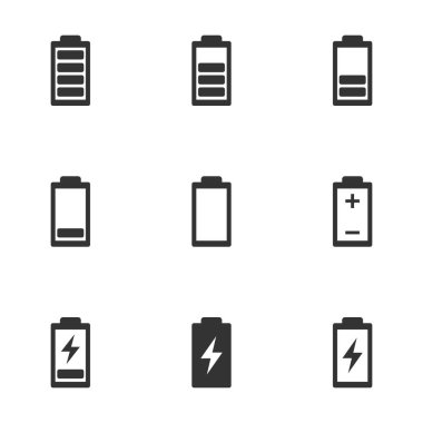 pil yaşam simgesi seti, pil şarj göstergesi