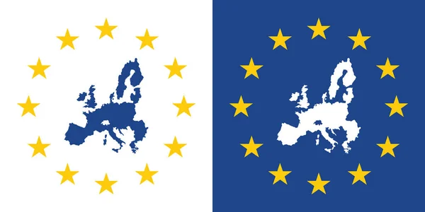 Sinal europeu do mapa da união, eu fiz a etiqueta — Vetor de Stock