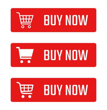 buy now button set, shopping trolley signs clipart