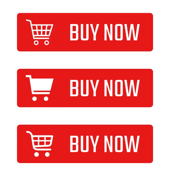 Comprar agora conjunto de botões, sinais de carrinho de compras — Vetor de Stock