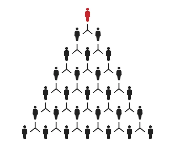 Människor pyramid med gruppledare, business karriär pyramid — Stock vektor