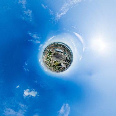 Havacılık şehri manzarası. Şehir manzarası. Helikopter vuruldu. Panoramik resim.
