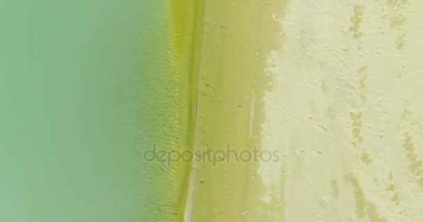 Vue aérienne UHD 4K. Survol d'une rivière de montagne fraîche. Vue verticale et mouvement horizontal 