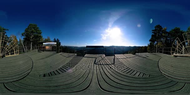 4k 360 Vr virtual Reality för en härligt berg scen på höstens gång. Vilda ryska berg. — Stockvideo