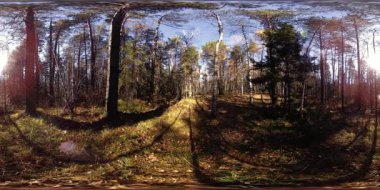 4k Sonbahar zaman bir güzel dağ sahnenin 360 Vr sanal gerçeklik. Vahşi Rus dağlar.