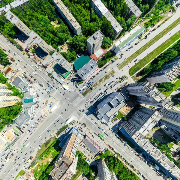 Widok z lotu ptaka. Miejski krajobraz. Strzał helikoptera. Obraz panoramiczny. — Zdjęcie stockowe