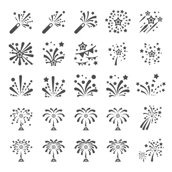 Vuurwerk pictogrammenset 12, vector eps10 — Stockvector