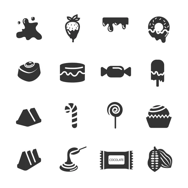 Chocolate icono conjunto 3, vector eps10 — Vector de stock