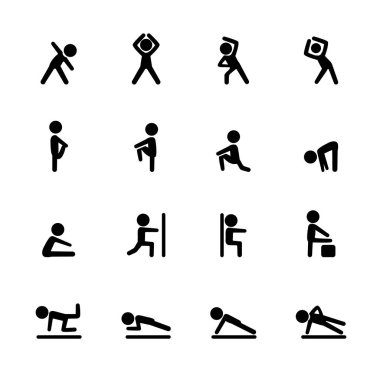 Egzersiz Fitness simge seti, eps10 vektör