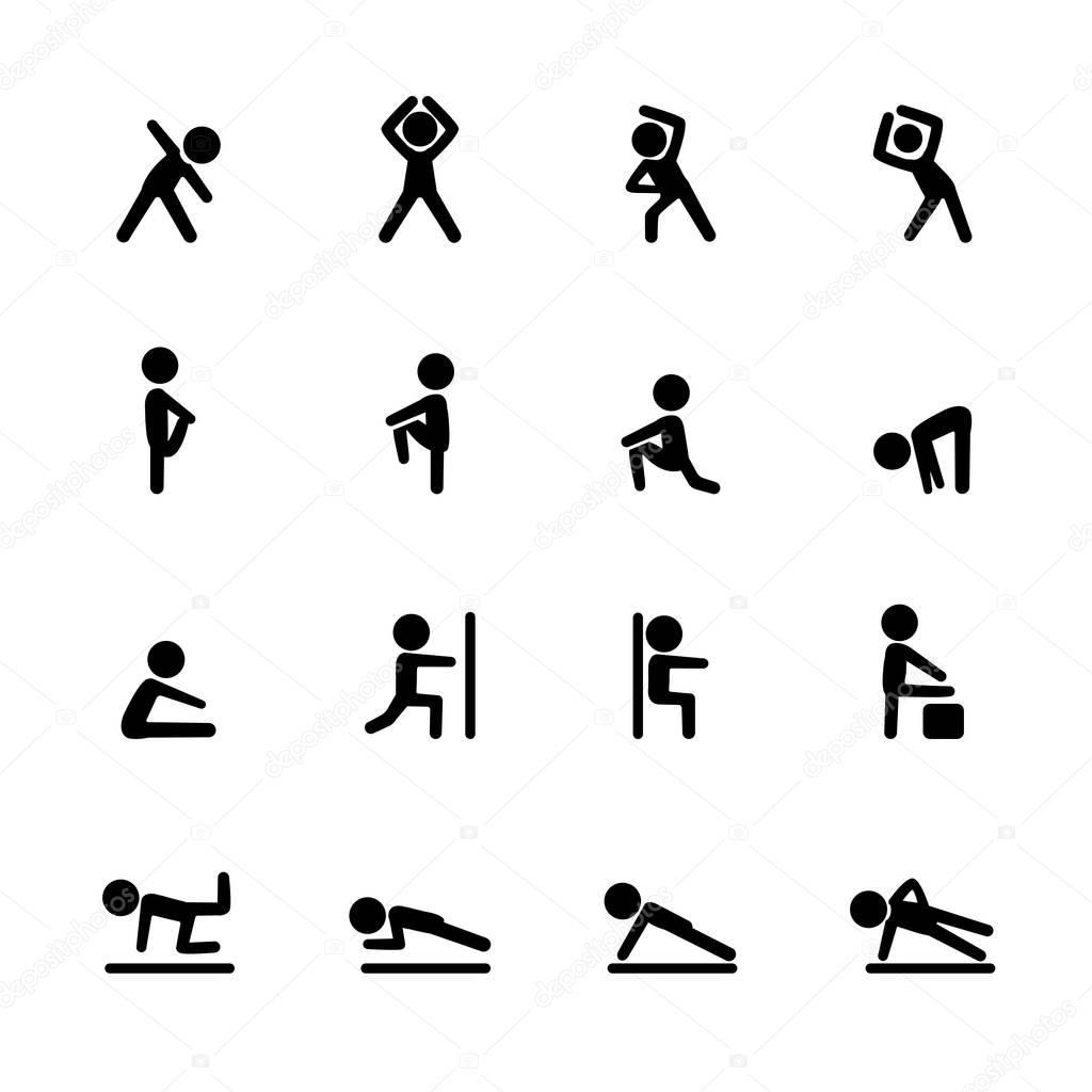 exercise fitness icon set, vector eps10